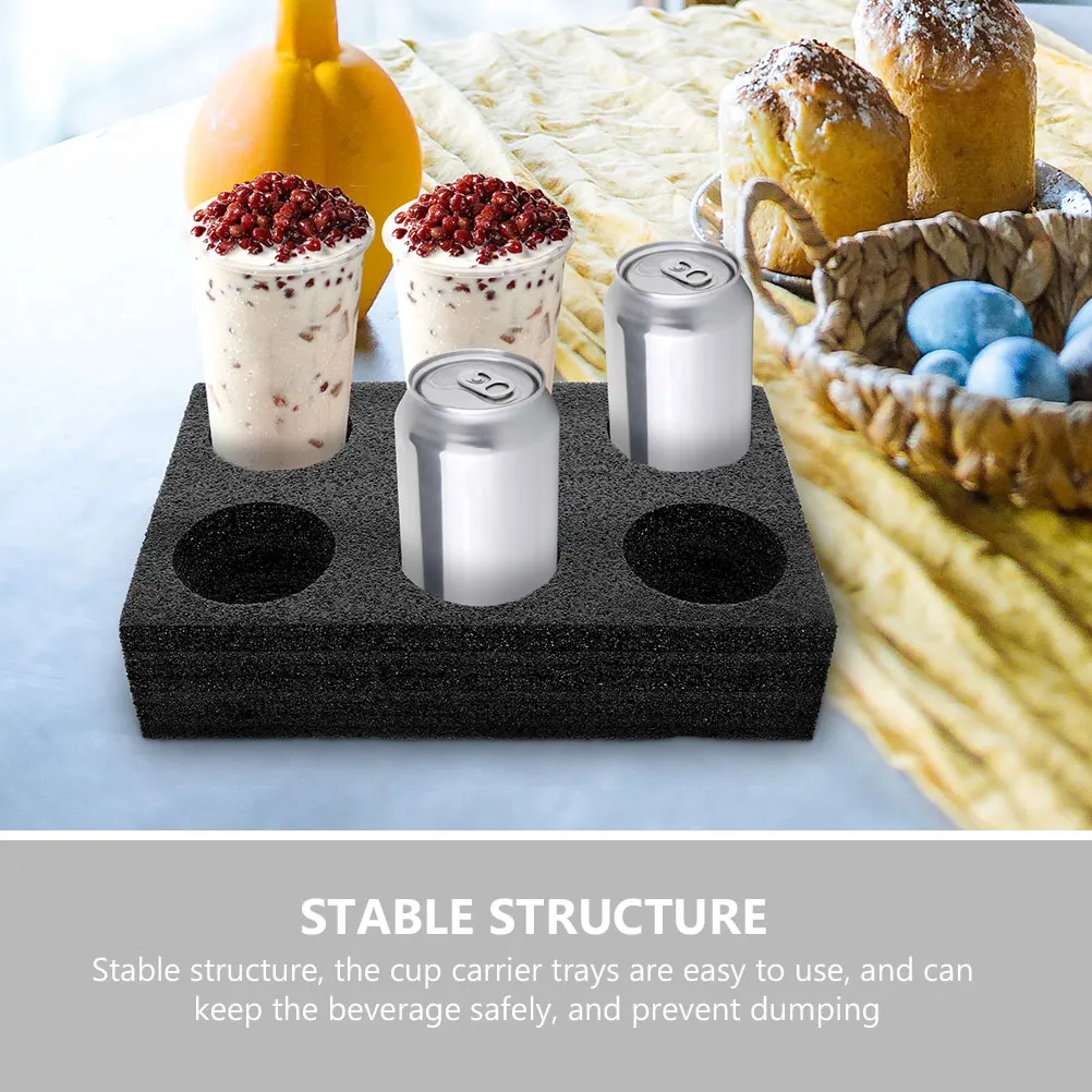 

3pcs Cup Carrier Trays 6-Hole Beverage Takeout Holder Drink Packing Rack Coffee Carrier Tray Food Delivery Cup Holder Tray