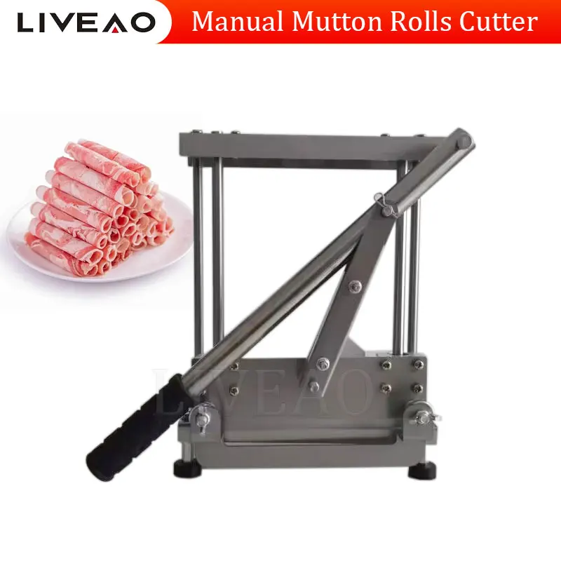 Manual Lamb Meat Slicer Frozen Meat Stainless Steel Cutting Machine Ham Beef Herb Vegetables Mutton Rolls Cutter Household