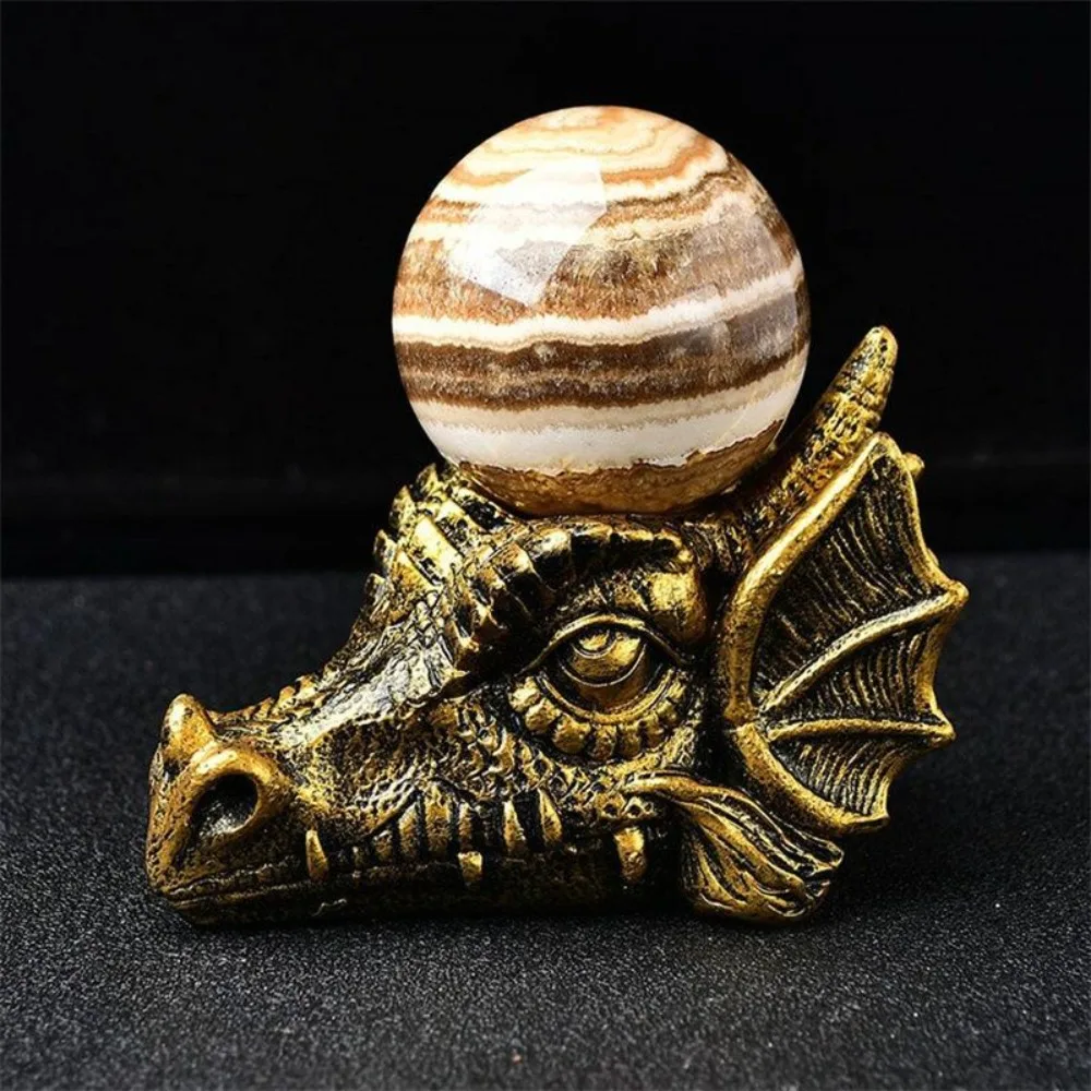 Dragon Head Resin Statue Crystal Ball Base Display Stand Unique Sculpture Office Decor Photography Props Excluding Ball