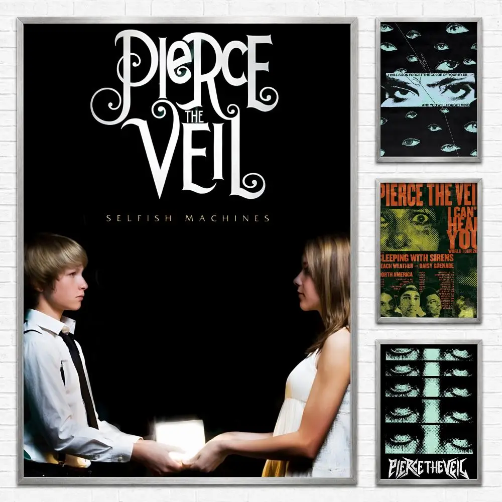 Band Pierce The Veil Poster Self‑Adhesive Waterproof PP Poster Coffee House Bar Wall Art Sticker Room Home Decor