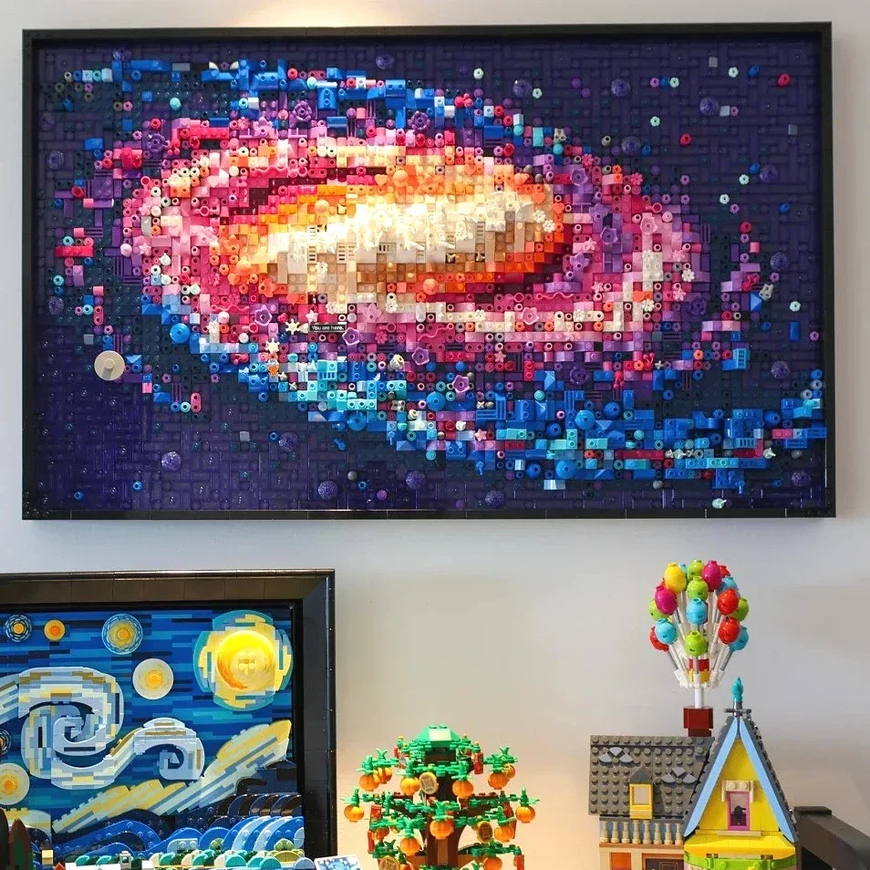 مجموعات مكعبات بناء جدارية فنية ثلاثية الأبعاد من The Milky Way Galaxy متوافقة مع جزيئات Lego مناسبة لهدايا عيد الميلاد 31212 #5