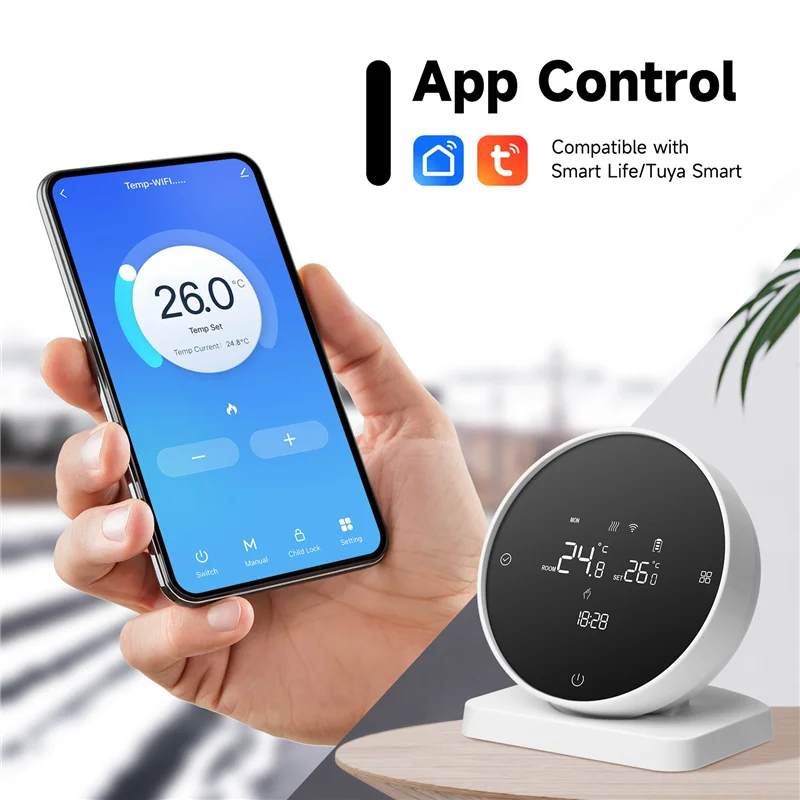 

Y43A-беспроводной Wi-Fi термостат для газового котла с подогревом Tuya Wi-Fi термостат с поддержкой голосового управления через приложение работает для Google Home