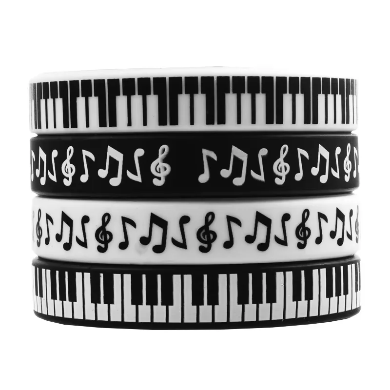 Pulsera de silicona con música para deportes al aire libre, regalo de cumpleaños, joyería de Piano, resistente al agua, no se decolora, 1 ud.