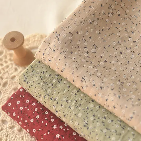 150x50cm Small Flower Bamboo Joint Dark Grain Fiber Cotton Fabric, for Summer Clothing Dress Top Shirt Doll Clothes Sewing Cloth