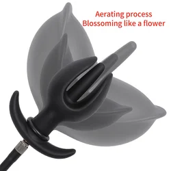 Expandable Flower Anal Plug Removable Butt Plug Anus Dilator Dildo Inflatable Adult Sex Toys for 18+