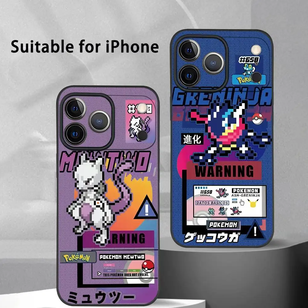 

Greninja Mewtwo Fashion Phone Case For IPhone 17 16 15 14 13 12 11 Pro Max Plus Mini Black Frosted Soft Shell Funda