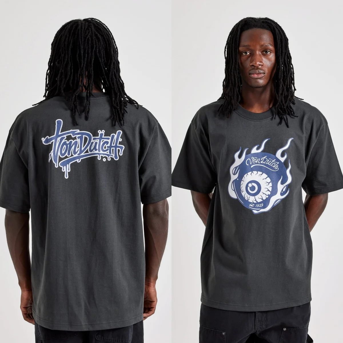 Flying Eye Flames Von Street Trendy Brand Graphic Tee Cotton Men Women T-Shirt Y2k Streetwear