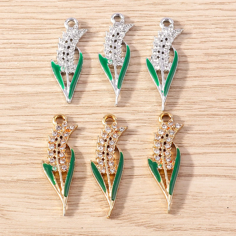 10 Stück 9x30mm Zarte Kristall-Weizen-Reis-Anhänger für Schmuckherstellung, Ohrringe, Halsketten, Schlüsselanhänger, DIY-Bastelzubehör – Detail 2