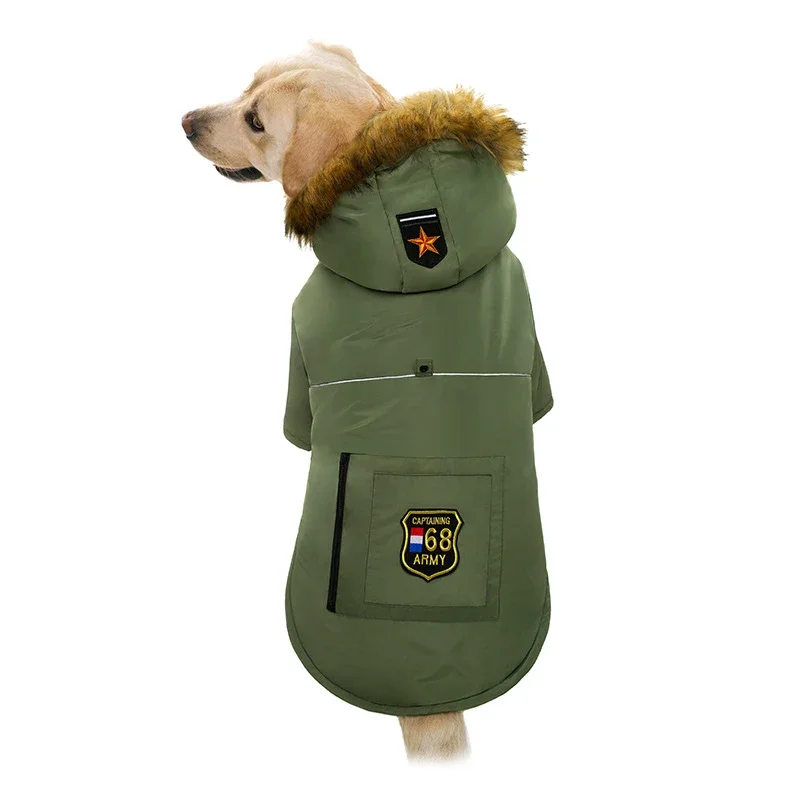 Big Dog Coat Jacket Outfit Winter Pet Clothes Corgi Samoyed Border Collie Labrador Golden Retriever Weimaraner Dog Clothing