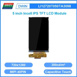 DWIN 5 Inch Incell IPS TFT LCD Display 720x1280 300 Bright MIPI 40PIN Capacitive Touch LI12720T050TA3098