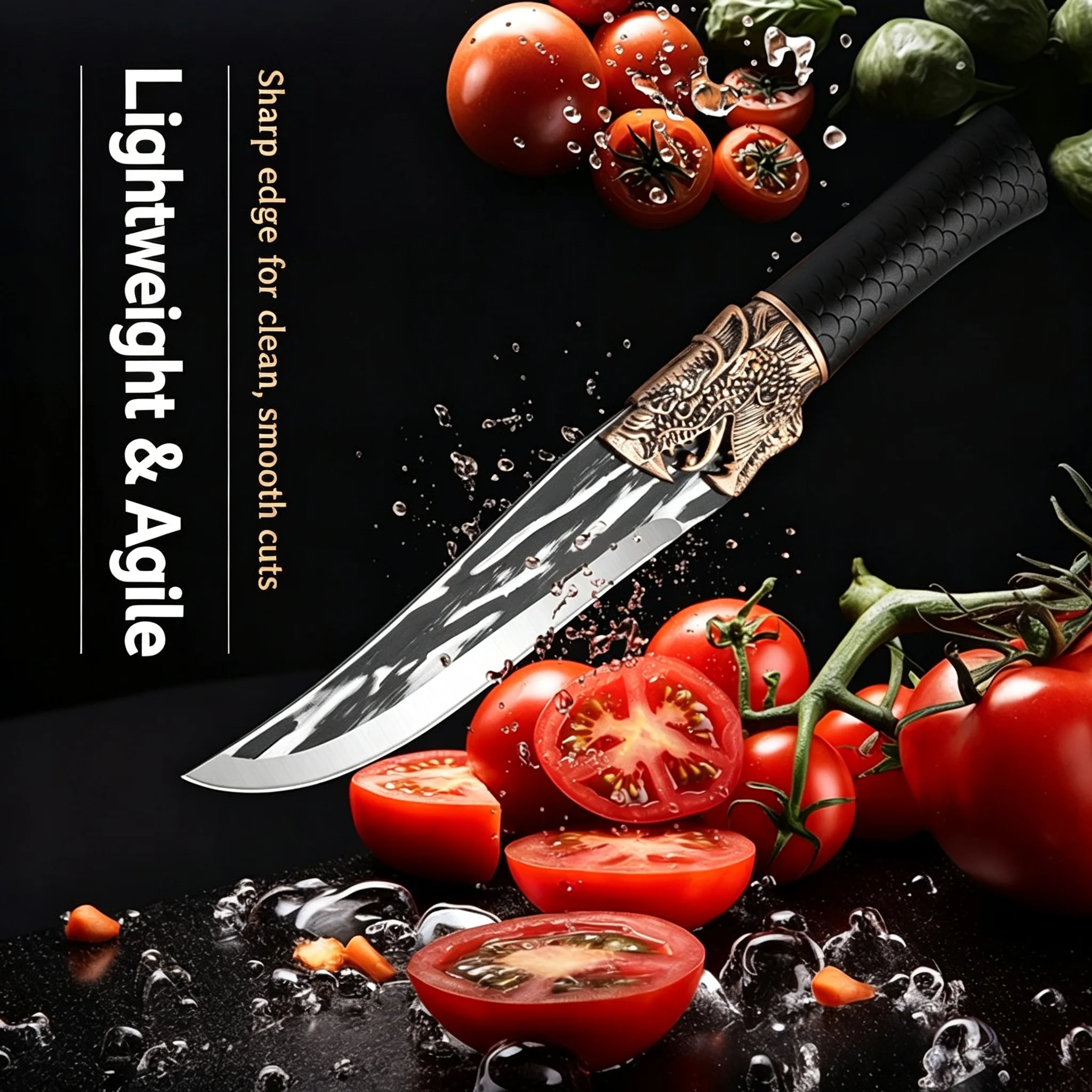 Multifunctional kitchen knife suitable for meat cooking fishing deboning stainless steel chopping board knife with knife sheath