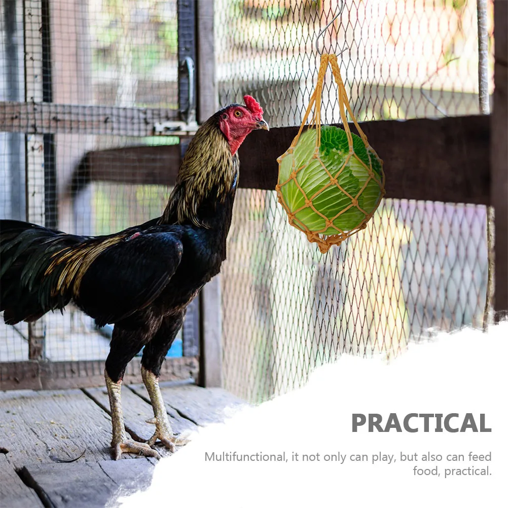 

2pcs Chicken Feeding Basket Vegetable Net Bag Hanging Pet Supplies Fruit Storage Tool Environmentally Friendly Wear-Resistant