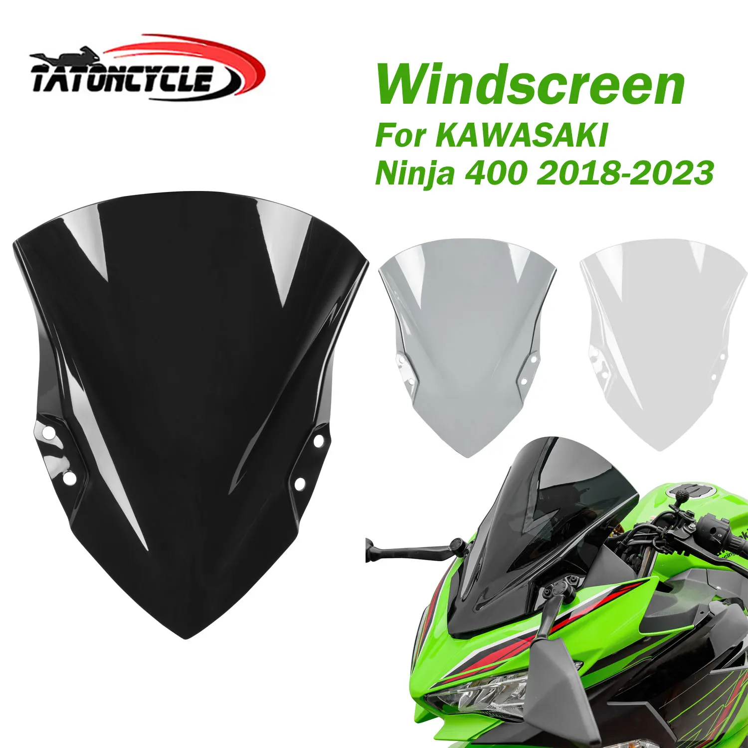 

Motorcycle Windshield for KAWASAKI Ninja 400 2018-2023 Windscreen for Ninja400 Sports Parts Wind Deflector Touring Accessories