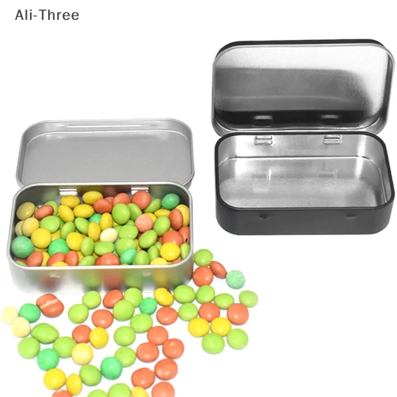 

1 шт., аксессуары «сделай сам», металлическая банка, серебристый, черный флип-коробка для хранения, ящик для инструментов, деньги, монета, конфеты, ключ, ящик для хранения визитных карточек