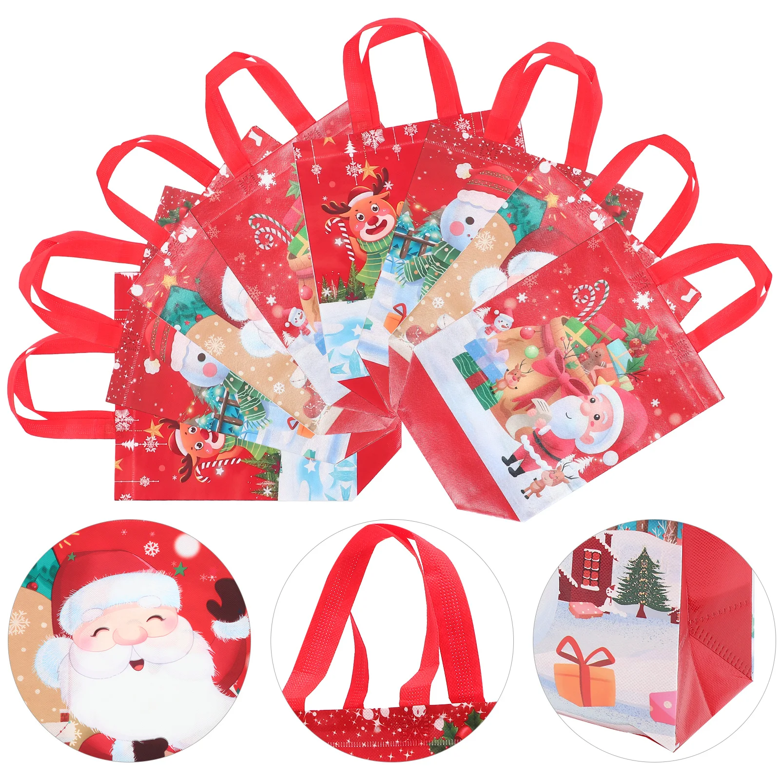 

8 Pcs Shopping Tote Bag Present Bags Non-woven The Candy for Party Favors Lattice Capacity