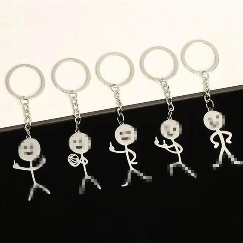 

Забавный брелок со средним пальцем, граффити, фигурка из нержавеющей стали, снова в школу, аниме, школьная сумка, брелок для ключей от машины, подарочный брелок, новый