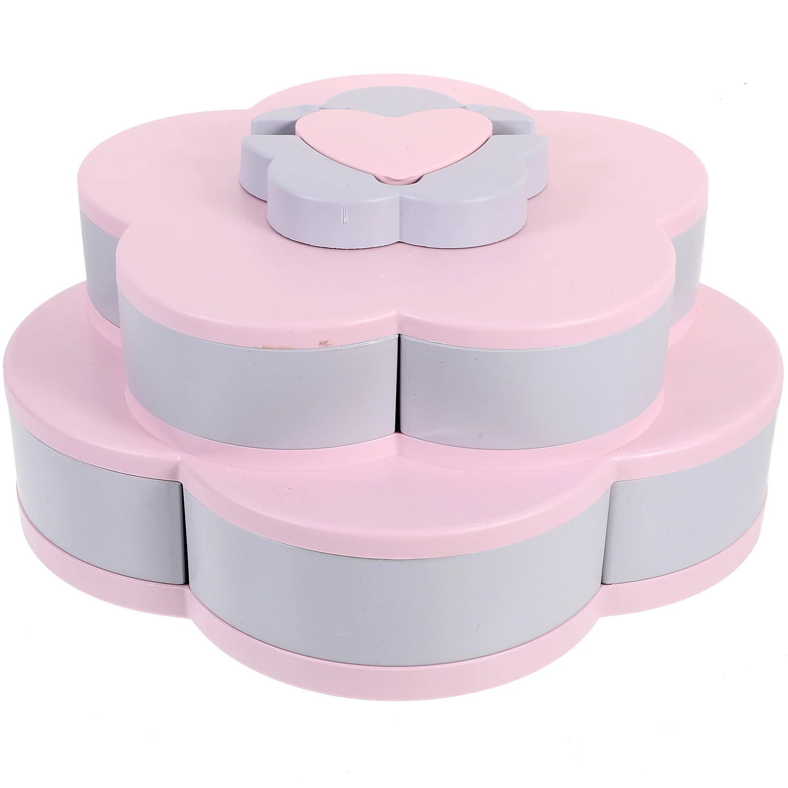 

1Pcs Multi-Grid Rotating Candy Storage Box 2 Layers Dried Snack Organizer Phone Support Stylish Home Gift Candy Box