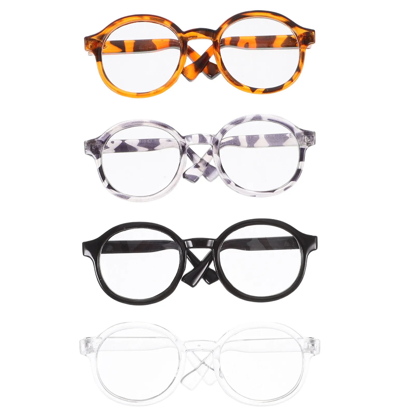 Miniature Dollhouse Sunglasses 4Pcs Plastic Eyeglasses Doll Accessories Pretend Play Nursery Decor view 5