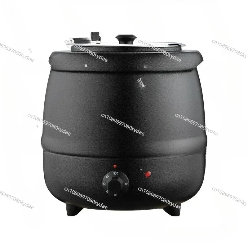 

10L Black Drum Food Warmer Electric Soup Heater Pot for Buffet Hotel Restaurant Rice Congee Keeping