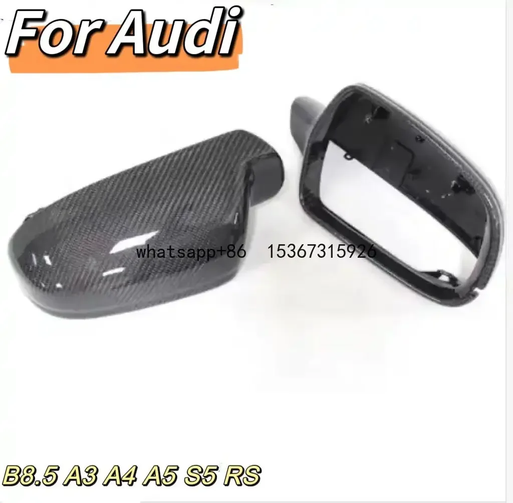 MRD Mirror Caps for Audi B8.5 A3 A4L A5 S5 RS Mirror Covers Regular Carbon Fiber with Lane Assist Side Mirror Covers