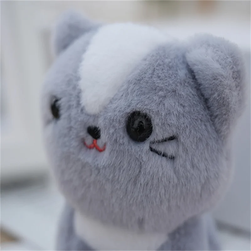 1 個 12 センチメートルかわいいぬいぐるみ猫のおもちゃ人形キーリングデスクトップ装飾黒猫キーホルダーギフト漫画バッグ装飾品