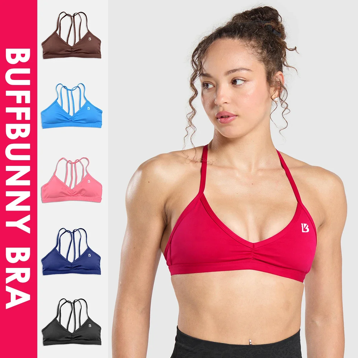 Buffbunny sutiã feminino pendurado pescoço sutiã esporte treino yoga exercício correndo superior sexy sutiã feminino fitness sportwear com almofada sutiã