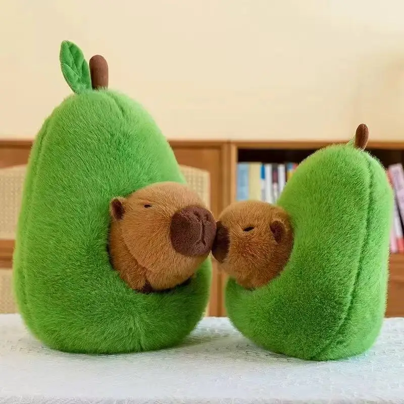 

Капибара авокадо плюшевая игрушка кукла Капибала подушка для сна большая плюшевая подушка подарок на день рождения Kawaii креативная тряпичная кукла с фруктами подушка