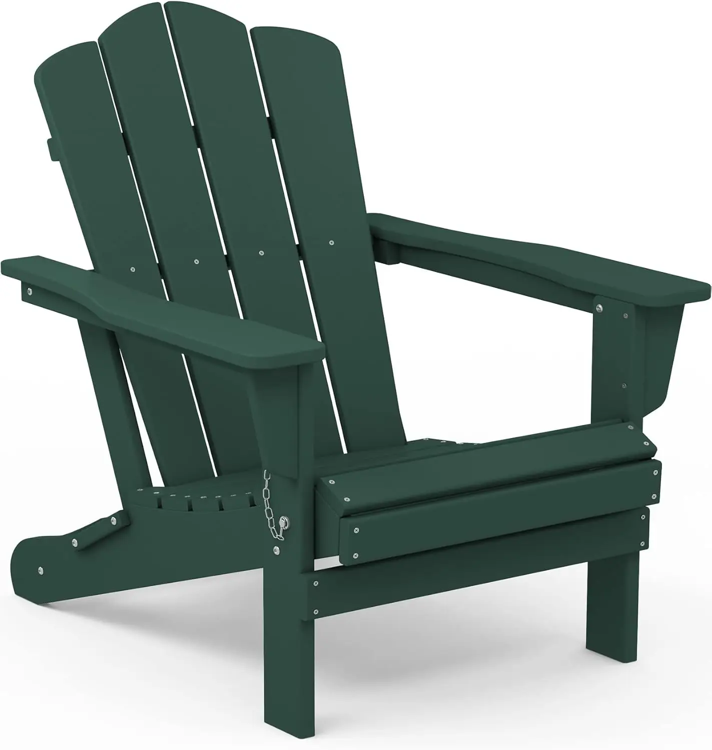 Folding Adirondack Chair, HDPE All-Weather Folding Adirondack Chair, Green