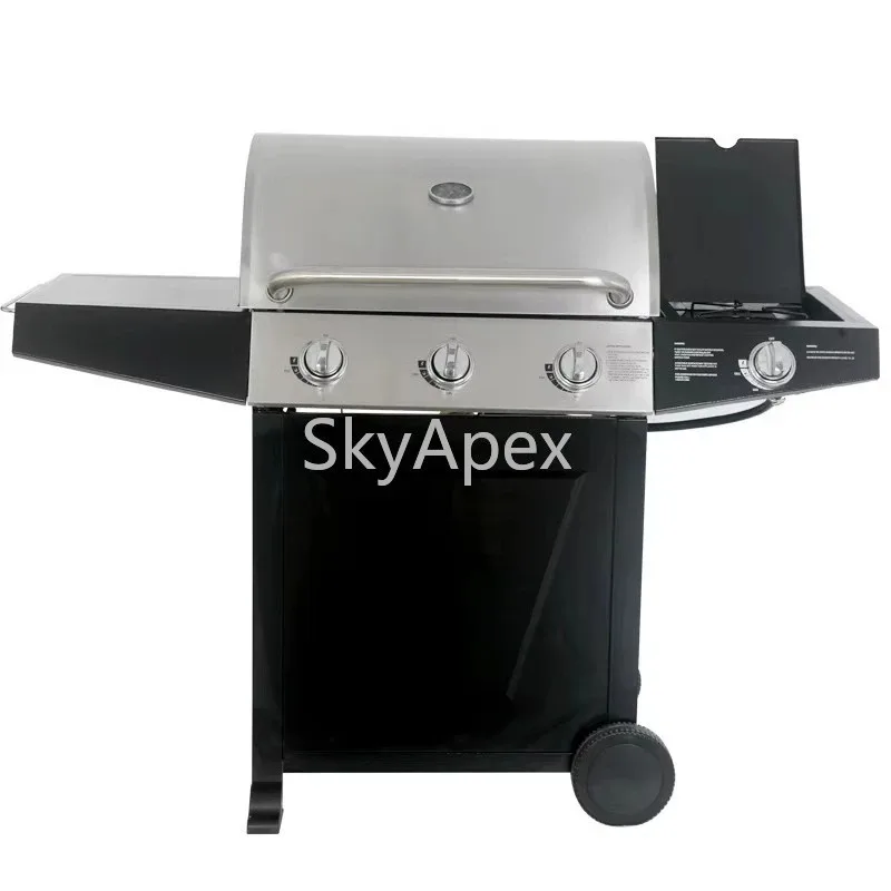 

Быстрый нагрев, легкая очистка, мобильный гриль-барбекю из нержавеющей стали с функцией копчения, безопасный и долговечный, для дома, улицы, виллы, патио, стейков и барбекю.