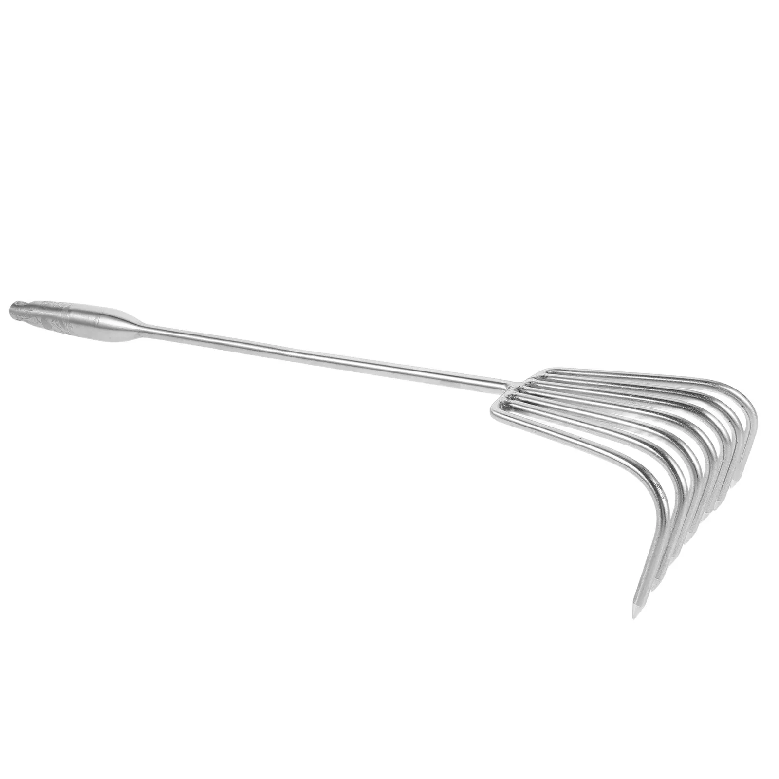 Stainless Steel Beach Sifting Rake 20 Inch 7-Tine Handheld Clam Digging Tool Garden Soil Loosening Shell Collecting Sand