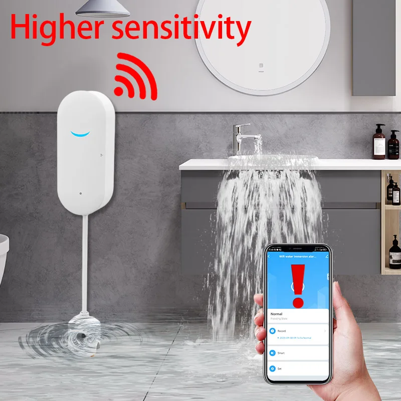 Household Water Immersion Alarm WiFi Remote Kitchen Laboratory Aquarium Water Level Sensor Leakage Full Water Detector