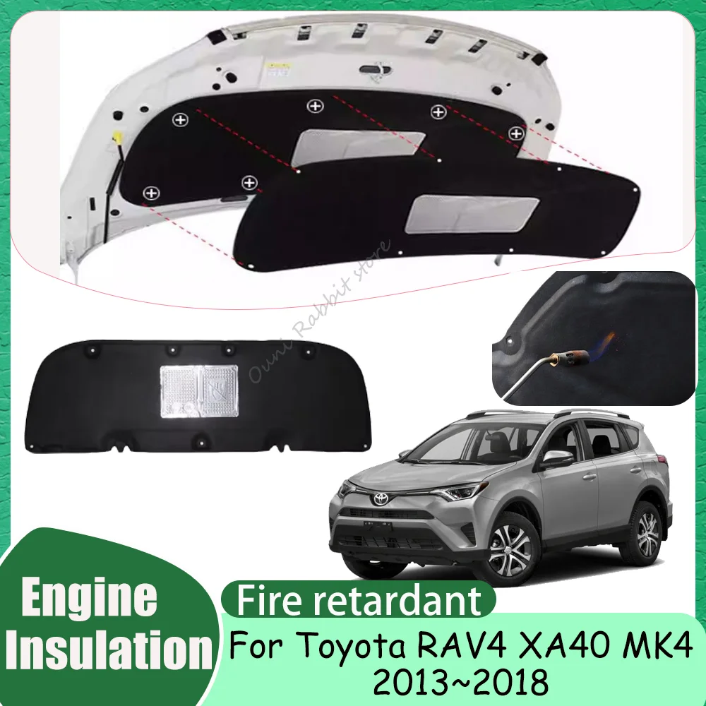 

For Toyota RAV4 XA40 MK4 2013~2018 2014 2015 2016 2017 Car Hood Engine linin Thermal Insulat Cotton Soundproof Mat Accessories