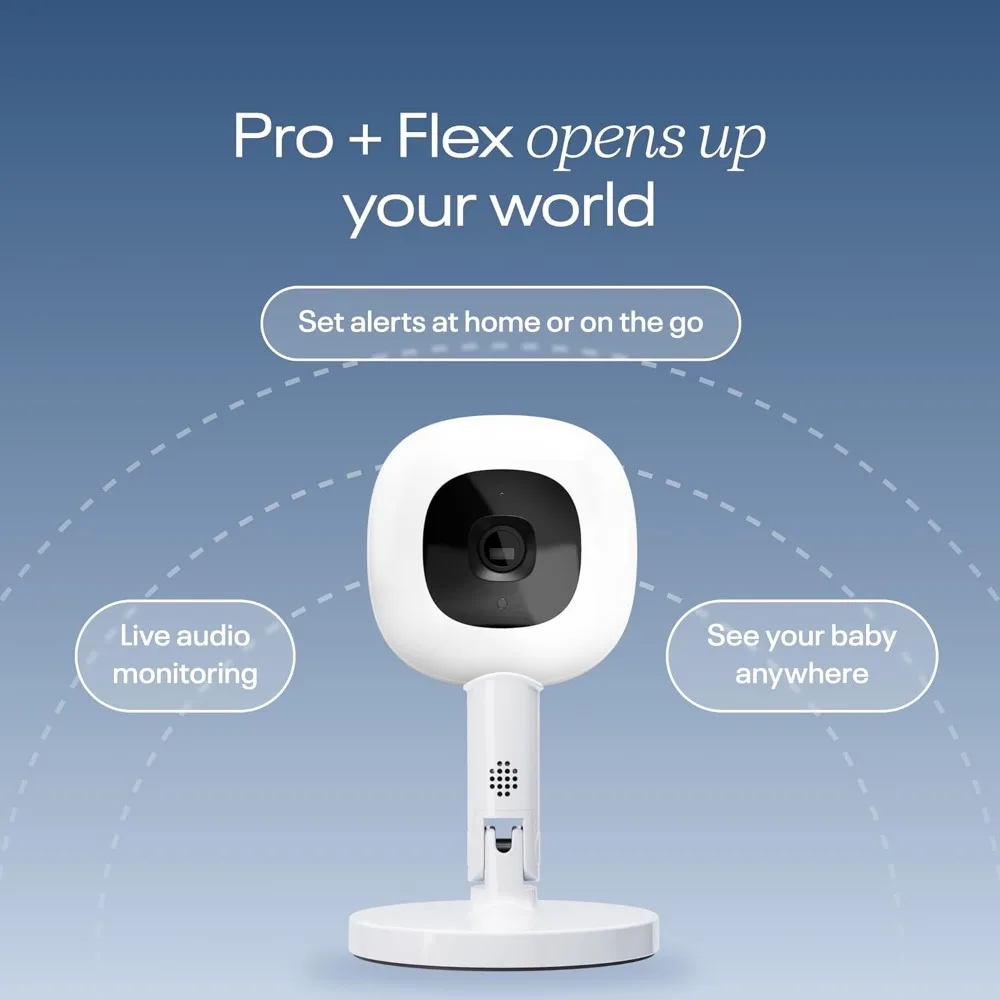 Smart Baby Monitor & Flex Stand - 1080p Secure Wi-Fi Video Camera, Sensor-Free Sleep Breathing Motion Tracker, 2-Way Audio