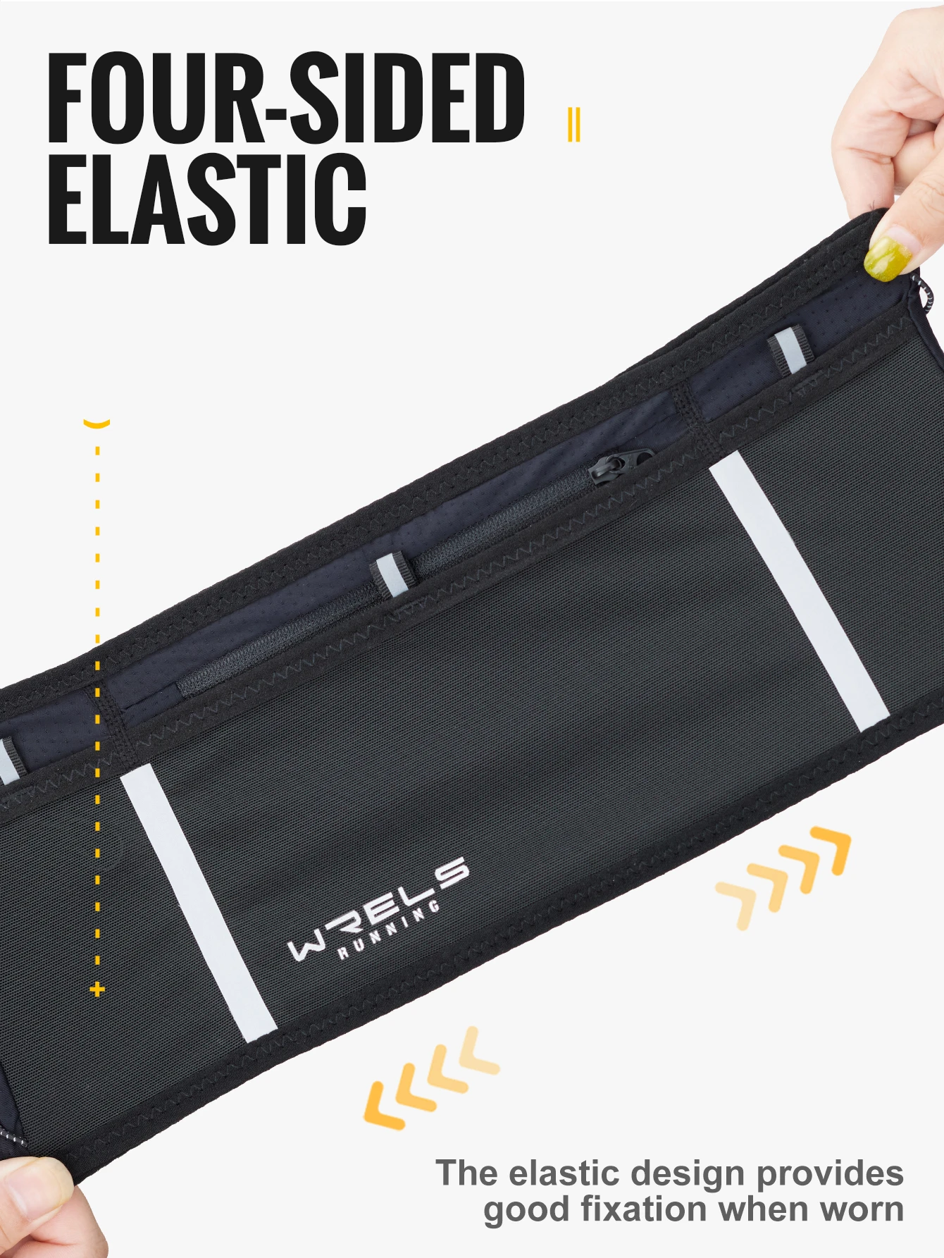 WRELS Elastischer Outdoor-Laufgürtel für Damen und Herren, Schlanke Sporttasche, Unsichtbare Hüfttasche, Leichter Fitness-Gürtel – Detail 11