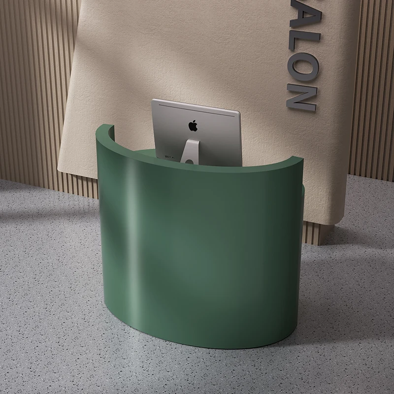 Meja Resepsionis Modern yang Indah, Desain Estetis Sederhana, Meja Resepsionis Organisir, Furnitur Lounge Mostrador Eropa