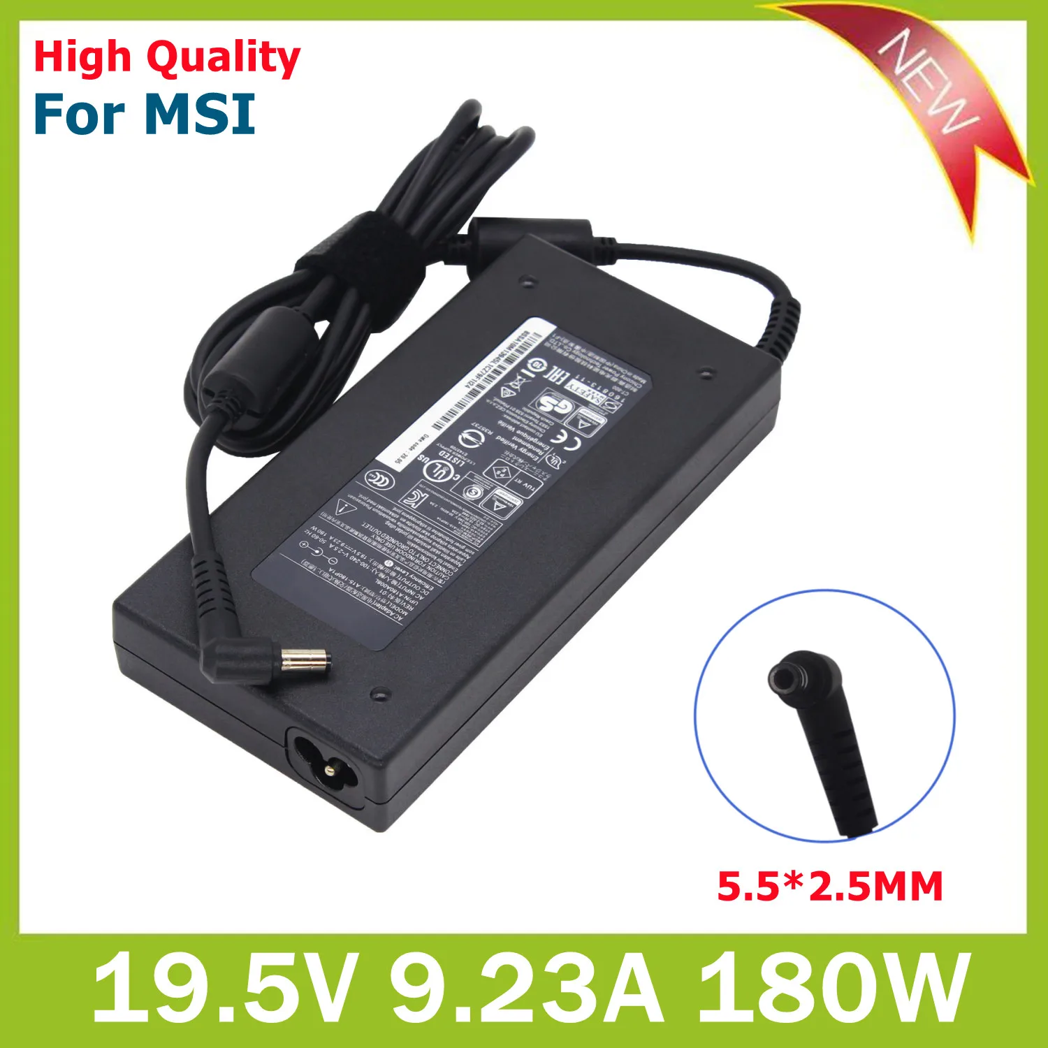 

Genuine 19.5V 9.23A 5.5*2.5MM 180W Laptop Adapter A15-180P1A A17-180P4A ADP-180MB Power Charger For MSI GS70 GE62 GS63 GS70 WS60