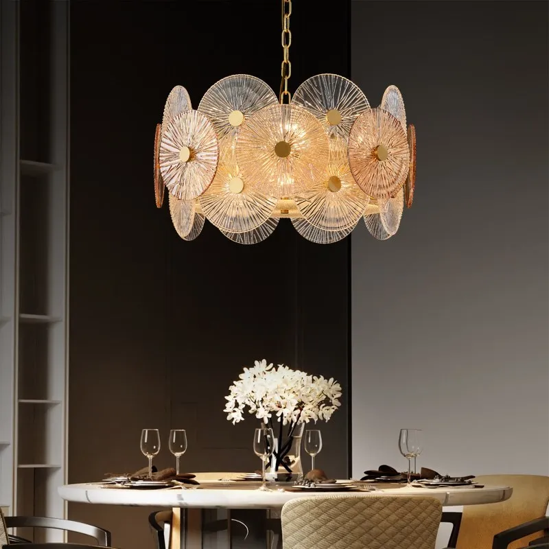 Adjustable Brightness Glass Globe Pendant Lamp E14 Chandelier for Dining Room Home Decor