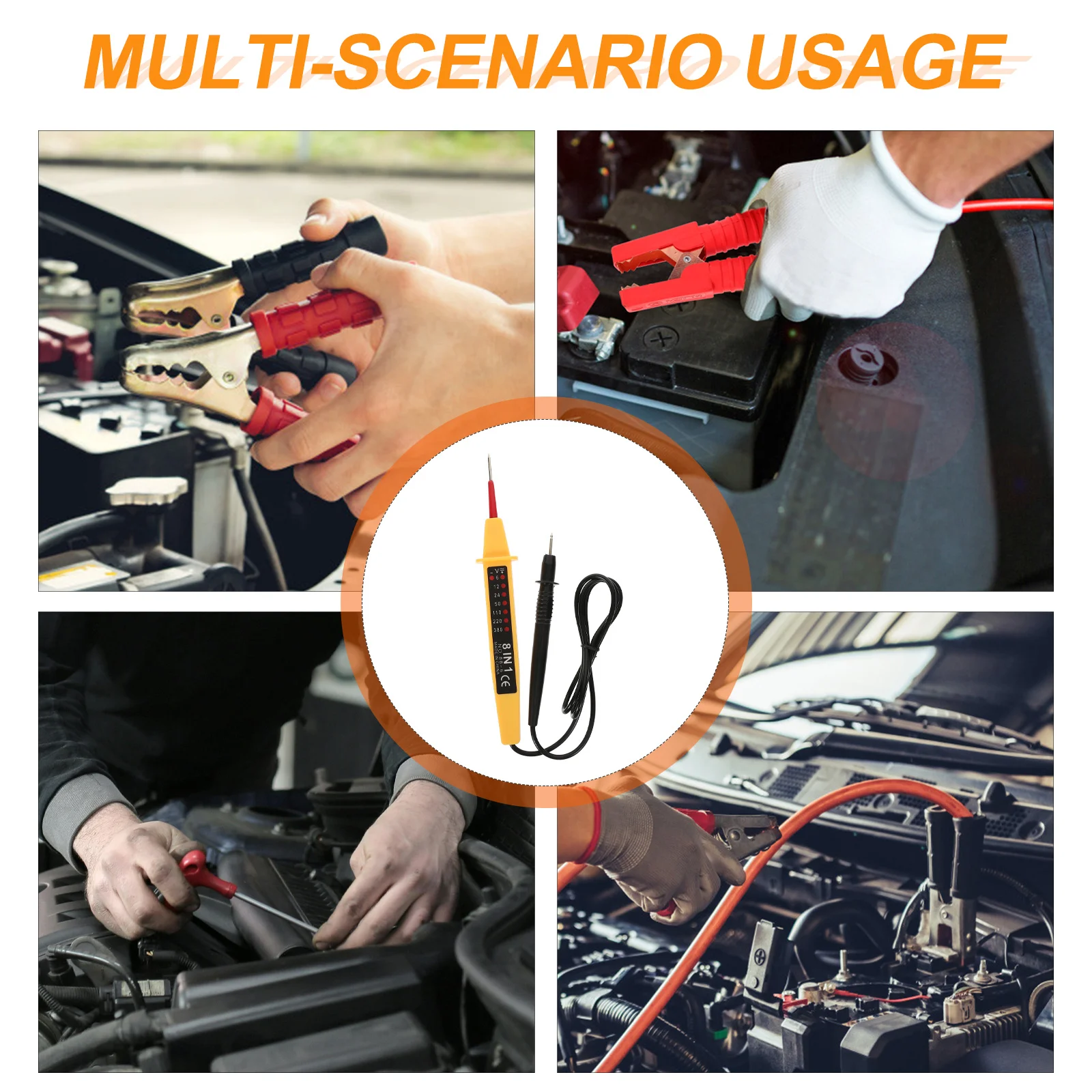 Tester di tensione per strumento di test elettrico automobilistico per auto Penna di rilevamento della tensione Manutenzione dell'auto robusta e leggera