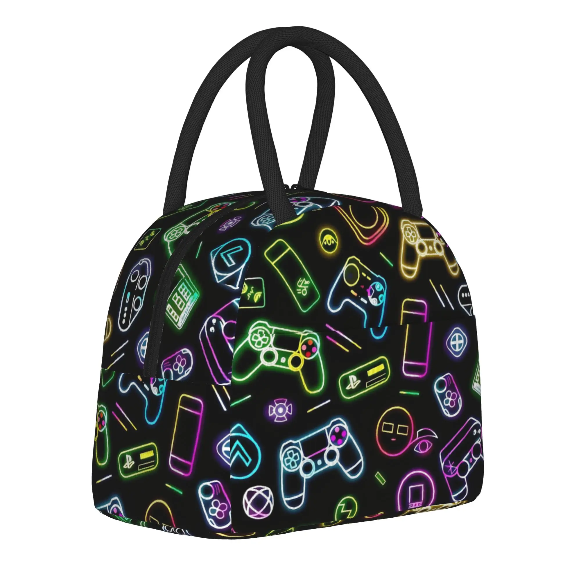 Video Game Gaming Controller Insulated Lunch Bags Thermal Bag Reusable,Lunch Container  Large Tote Lunch Box Men Women