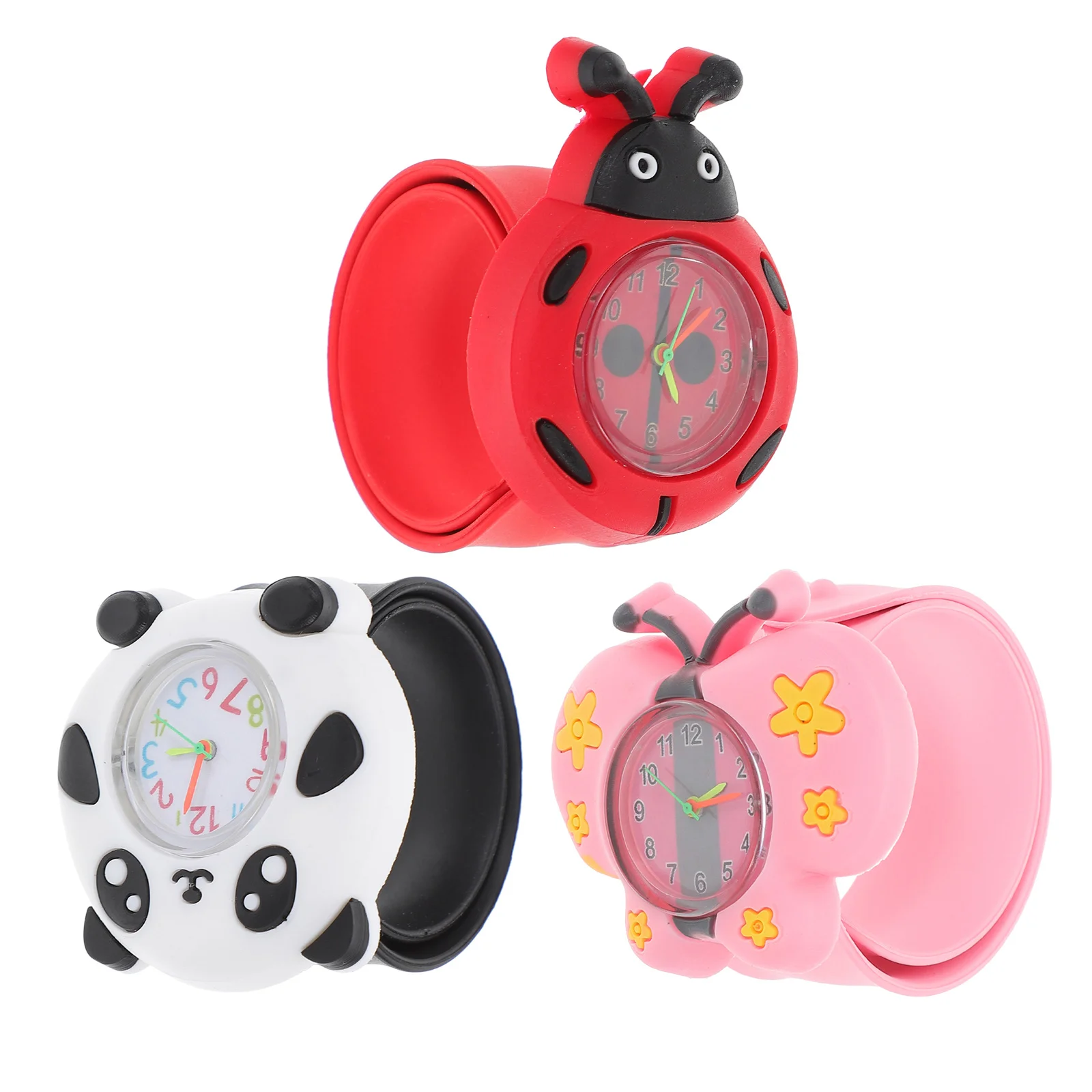 

3pcs Cartoon Pattern Learning Time Gift For Students Wrist Watch Students Watch Waterproof