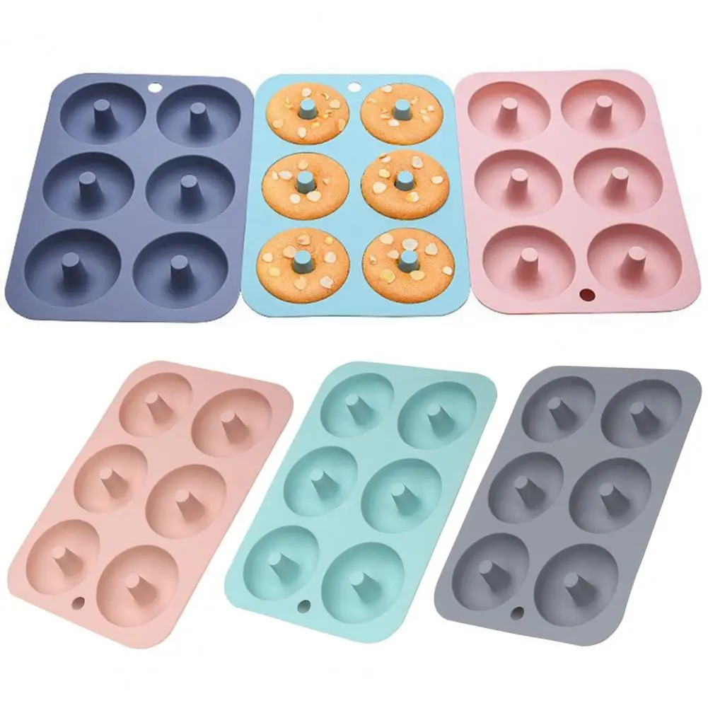 

Silicone Donut Mold for 6 Doughnuts Non-stick Bagels Baking Pan Heat Resistant 6 Cavity Doughnut Trays for Cake Biscuit Bagels M