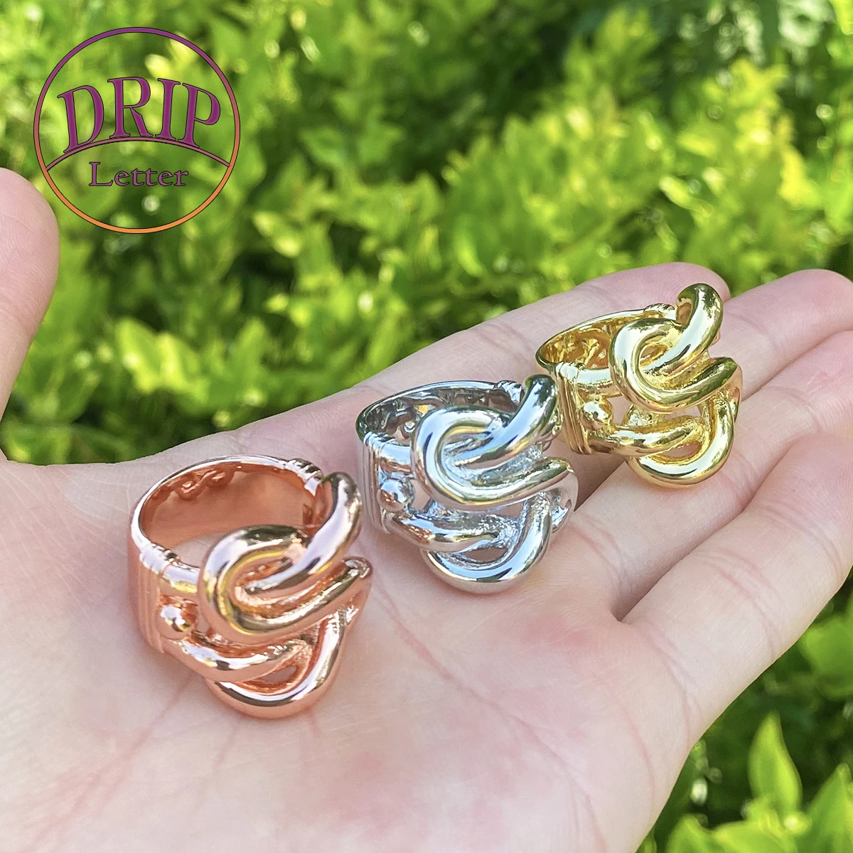 

Drip Letter Iced Out Keeper Ring for Men Real Gold Plated Cubic Zirconia Hip Hop Jewelry