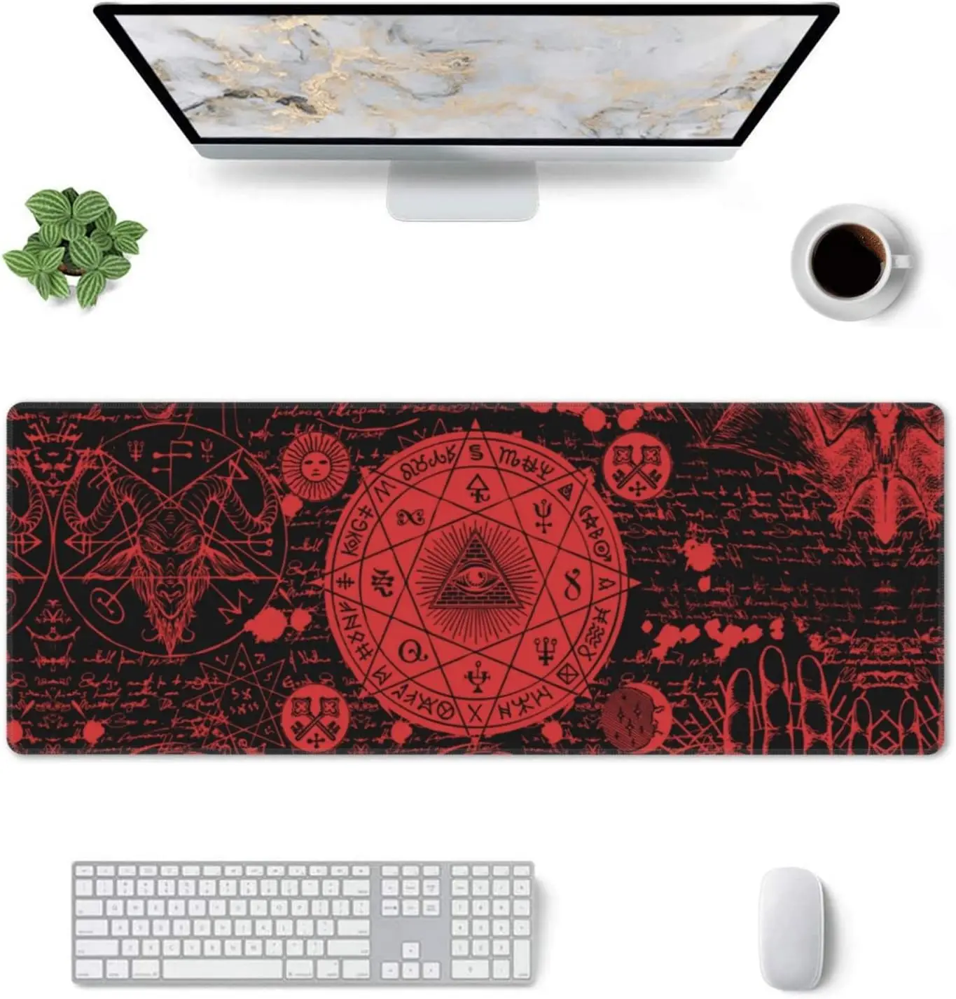 1Pcs Mouse Pads XXL Mouse Pads 900x400mm Vintage Mystic Goth Witchy Extended Large Gaming XL Oversized Desk Pad Stitched Edges