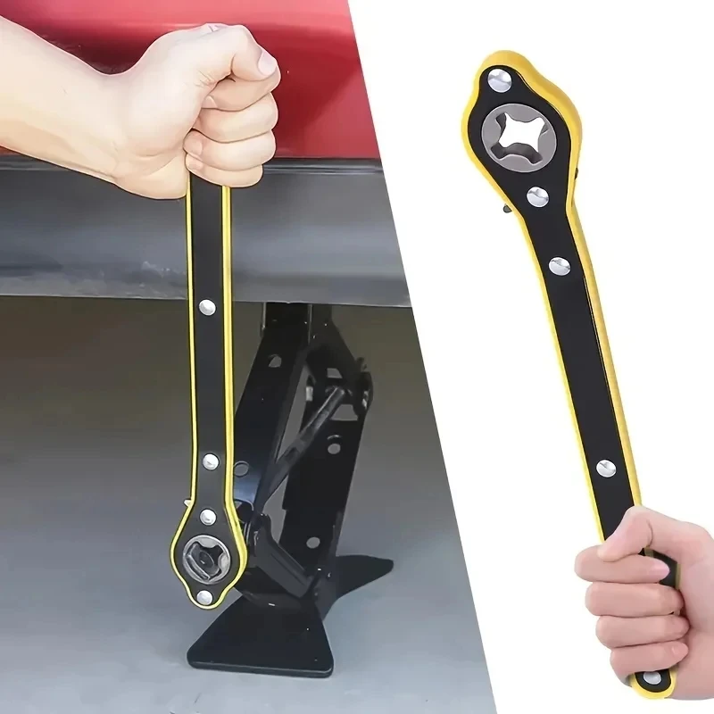 Universal Car Wheel Hand Crank Ratchet Wrenches Garage Tire Wheel Handle Phillips Wrench Car Labor-Saving Jack Tire Repair Tool