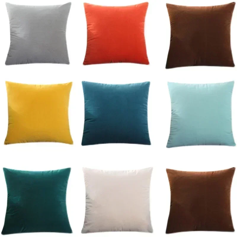 40X40 Velvet Cushion Cover Pure Color Throw Pillow Cushion Sofa Office Waist Pillow Pillow Cover Home Decor Accessories