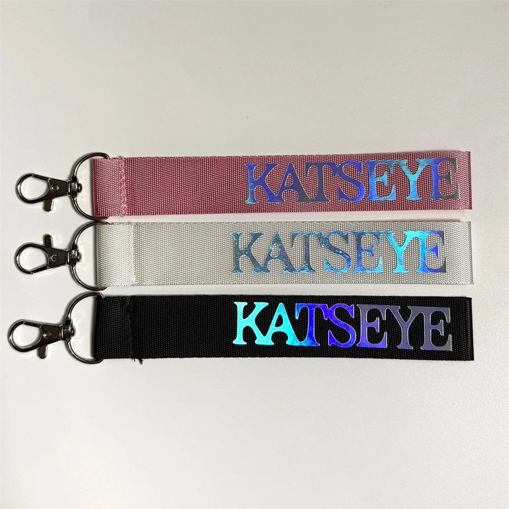 KATSEYE الليزر المفاتيح النايلون المنسوجة حبل الهاتف المحمول شماعات ظهره اكسسوارات حلقة رئيسية مانون صوفيا دانييلا لارا المشجعين هدية #2