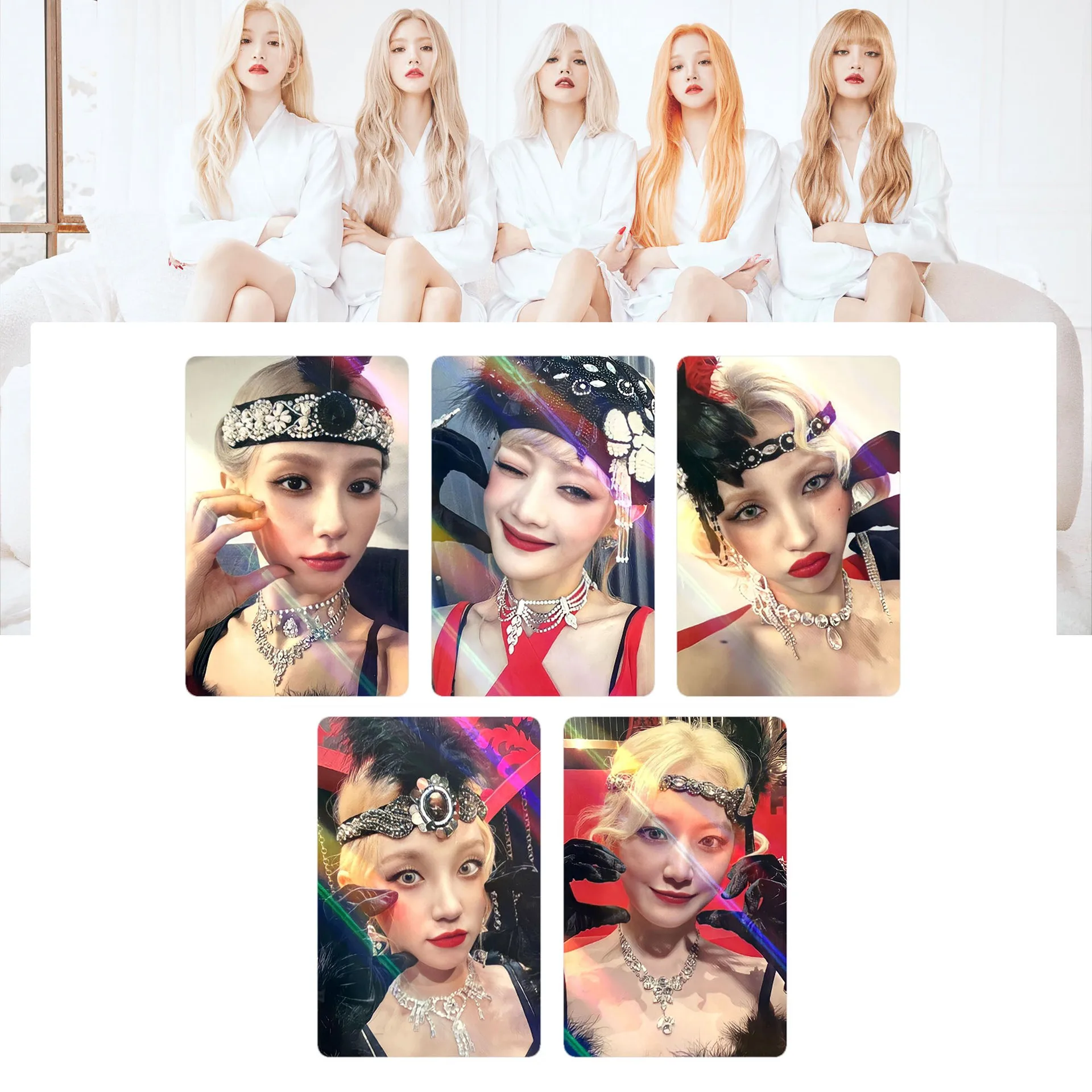 5 szt. KPOP (G)I-DLE 5st MINI Album uwielbiam fotokardy NXDE miedziany papier SongYuQi Minnie karty LOMO kolekcje fanów MiYeon