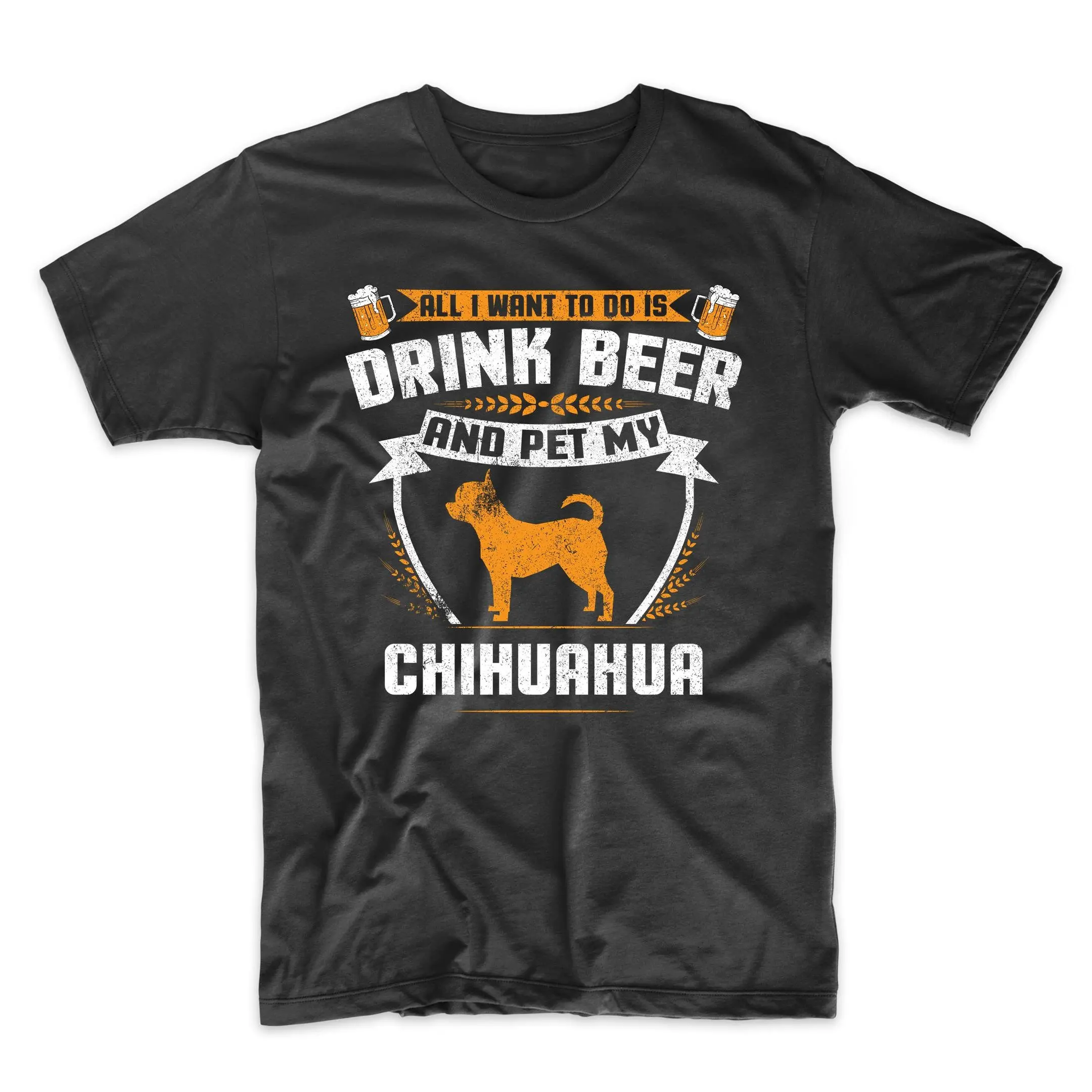 Camiseta de Chihuahua todo lo que quiero hacer es beber cerveza y mascotas, mi divertido propietario de perro