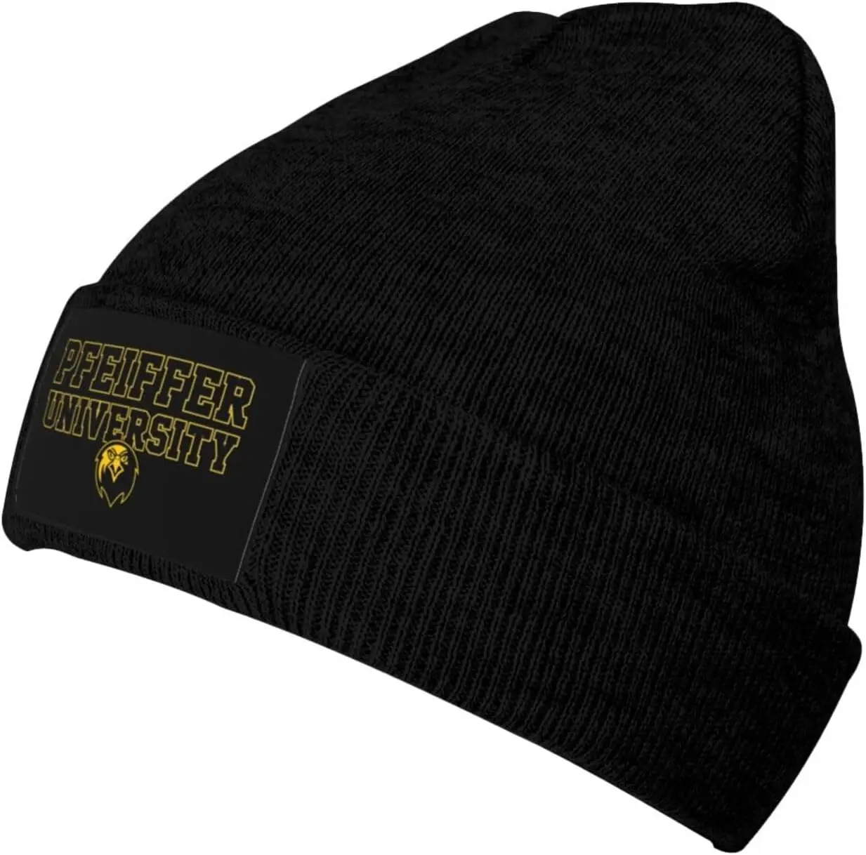 Pfeiffer University Logo Beanie Knit Hats for Men&Women-Daily Knit Ribbed Cap - Caps for Cold Weather