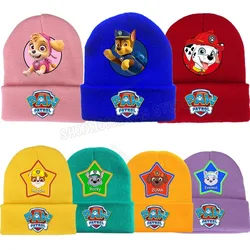 Paw Patrol Skye Woolen Hat Headgear Cartoon Winter Chase Marshall Knitted Cap Skullies Beanies Boy Girl Bonnet Birthday Gifts